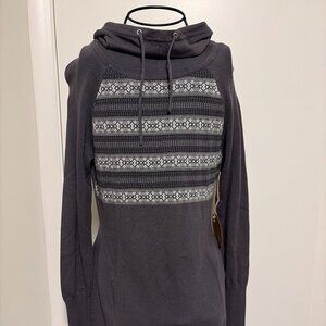 Dakini Women's Sweater Dress with Pattern Dark Gray Size Small New with Tags